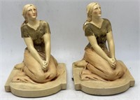 (F) 2 New Art Wares Statues 135 of Lady Praying