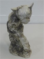 9.5" Ceramic Horse Hair Cougar Sculpture