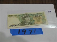 Polish 50 Note 1988 CAD $14