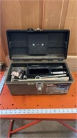 16in plastic tool box with misc tools
