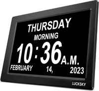 LUCKSKY Large Clock for Seniors, Dementia Clock wi