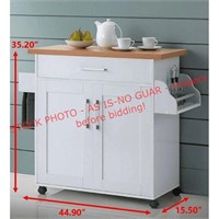 Hodedah Kitchen Cart, White