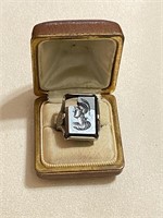 10k Vintage ONYX & Gold Ring in Box Size 10