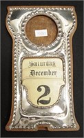 Edward VII sterling silver calender/photo frame