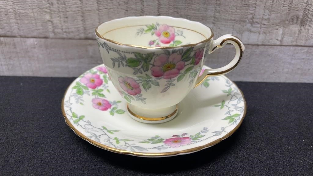 Delphanie Wild Rose Bone China Cup & Saucer