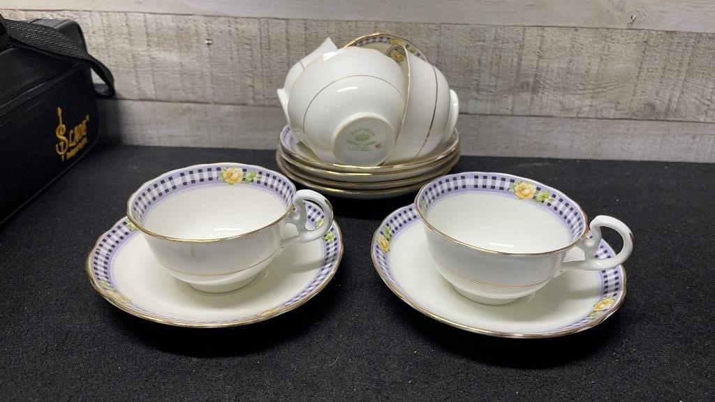 6 Vintage Radford Cups & Saucers 2 Cups Have Stain