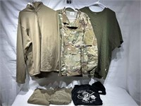 Camo jacket size XL and more.