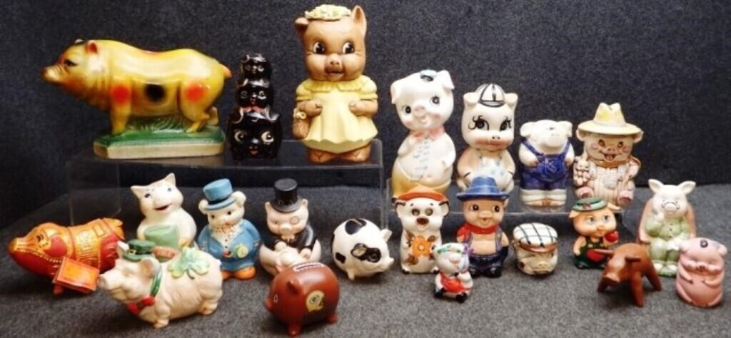 (22) Ceramic & Plastic Pig / Piggy Coin Banks