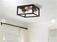 Merra 12 in. 2-Light Black Modern Industrial