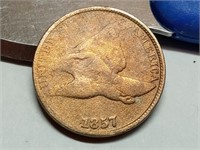 OF) 1857 flying eagle cent