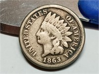 OF) better date 1863 Indian head penny