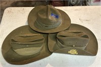 3 Australian military forces hats