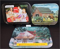 Group Lot of 3 Coca-Cola Trays; The Old Country