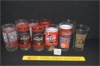 Group Lot of 10 Coca-Cola Glasses
