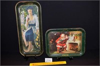 Lot of 2 Coca-Cola Trays; 1973 & Reproduction