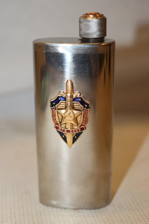 KGB CCCP Badge Flask