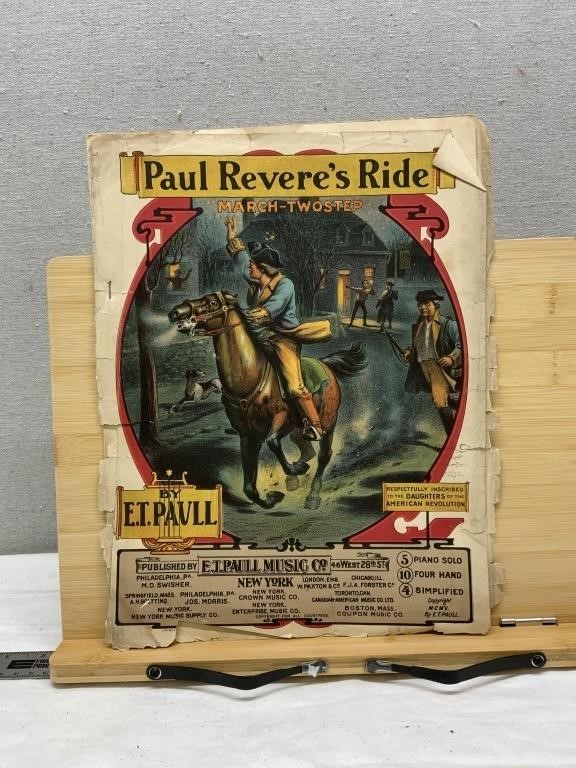 Vintage Sheet Music- Paul Revere’s Ride