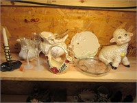 Ceramic Lamb & Bunny Plate Lot