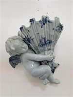 Blue cherub wall decor figurine