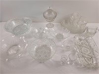 Assorted clear glass pieces