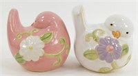 * 2 Bird Figurines - One Pink and One White