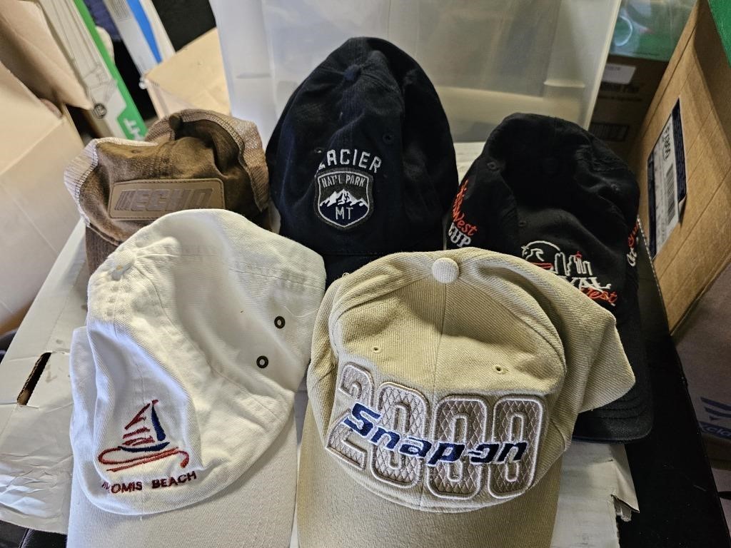 Group of baseball caps