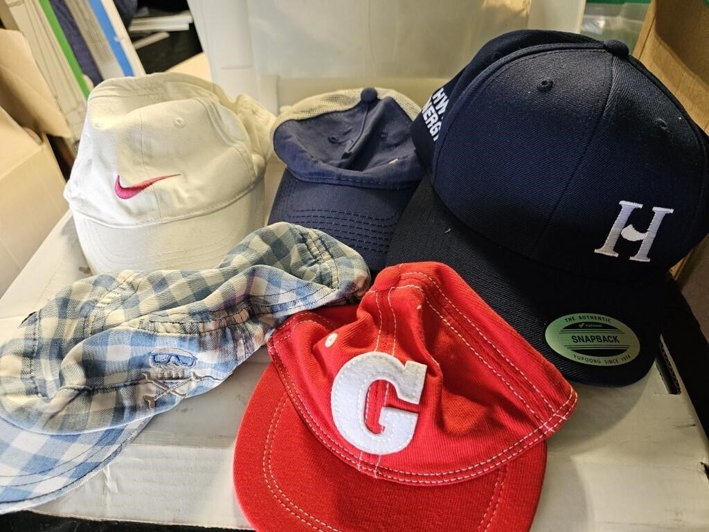 Group of baseball caps