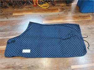New Fleece Cooler Blanket Navy with Hearts 62