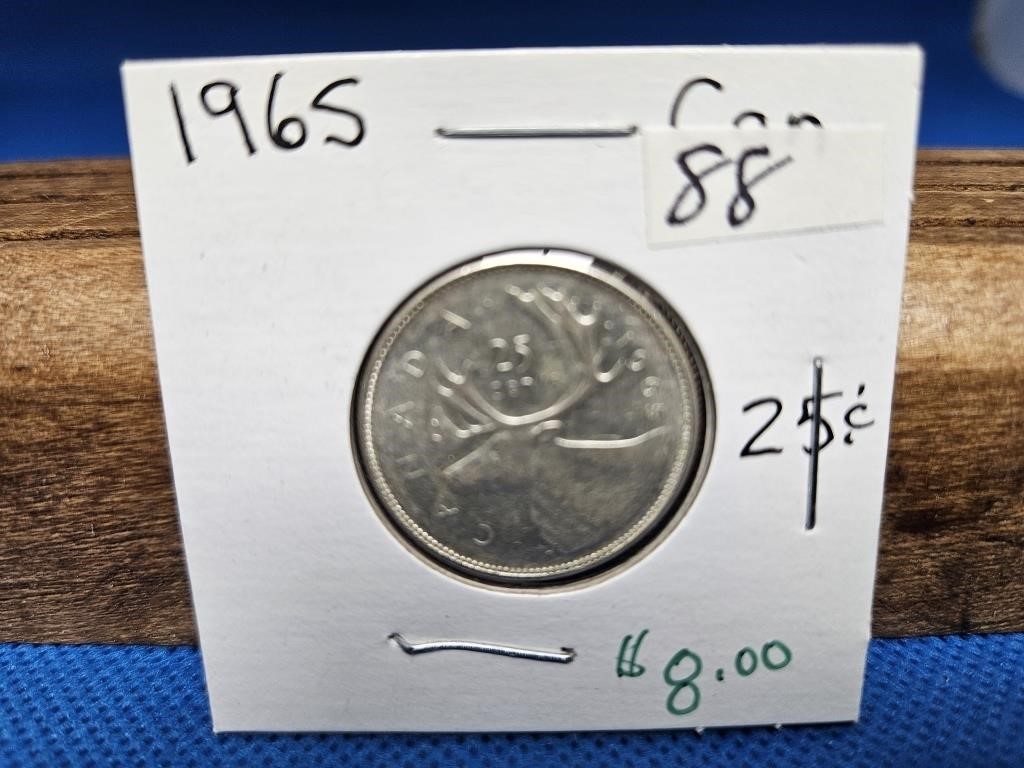 1-1965 25 CENT SILVER COIN UNC