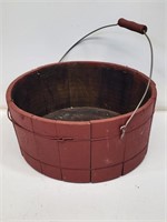 Primitive Wooden Bucket with Handle