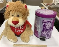 Stuffed Animal & Hannah Montana Trash can - 11in