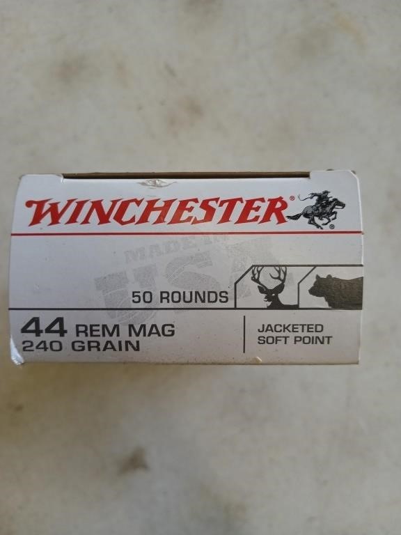 50 rounds 44 Rem Mag 240 gr jacketed soft point