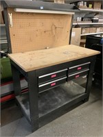 4ft Toolbench with Drawers and Peg Board - no
