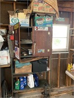 Utility shelf with cabinet and contents