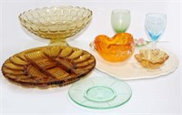 Selection of Glass Items including Amber