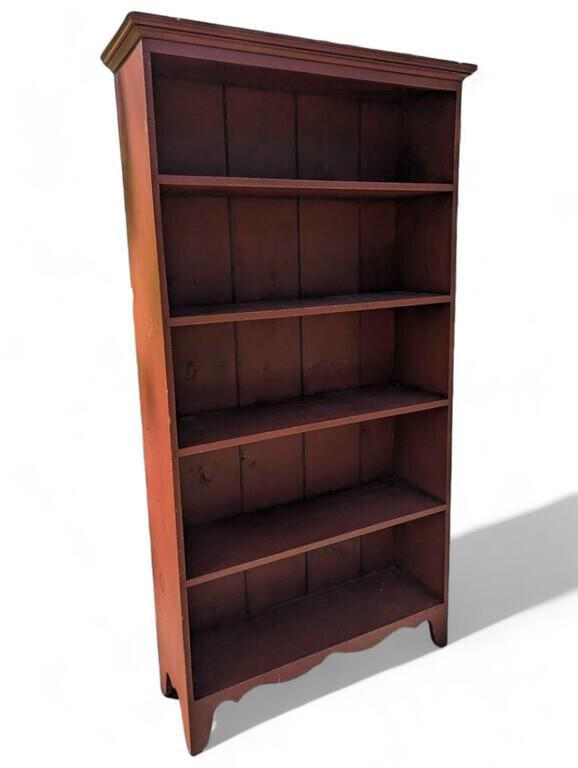 Red Amish made bookshelf five shelves 72 in high p