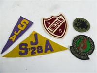 Lot of 5 Vintage School & Military Patches