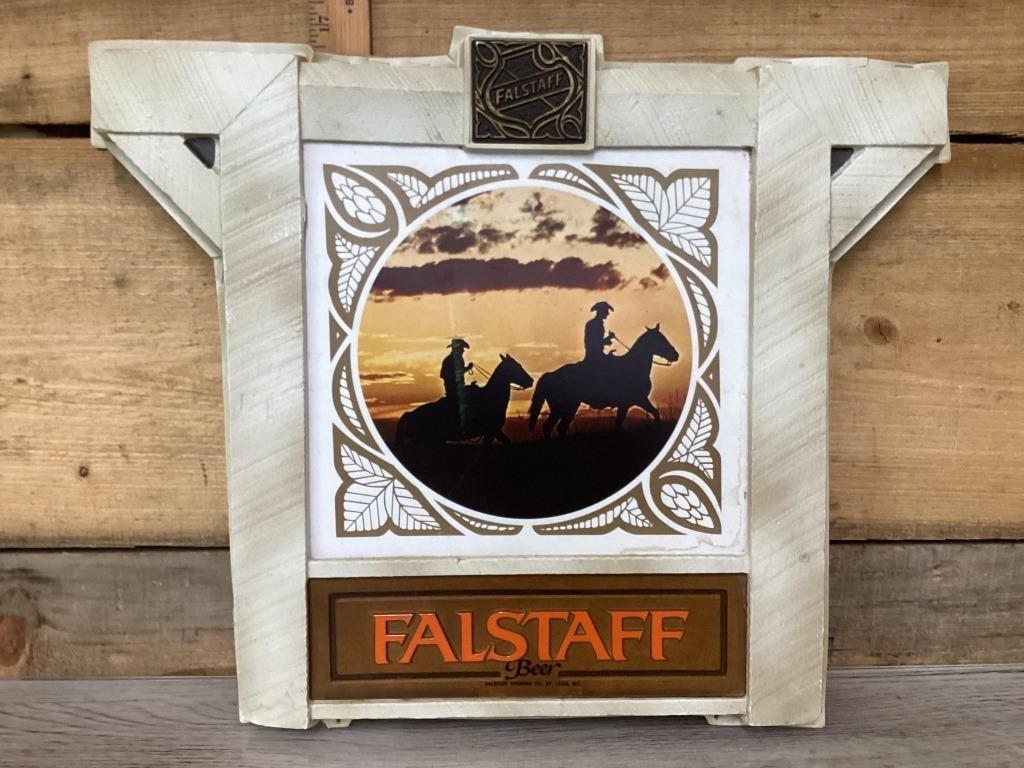 Plastic fallstaff beer sign