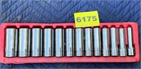 Set of Snap-On 1/2" Driver Deep Well Sockets