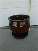 Large glazed ceramic pot