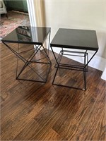 Harlequin Metal Tables with Black Marble Tops