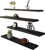 HXSWY 36 Rustic Shelves Set of 4, Black