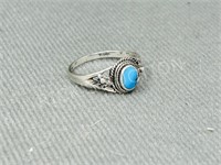 Turquoise & sterling ring - size 7