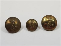 Brass Military Signal Corps Buttons Scully