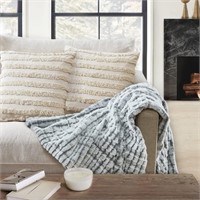 SM4864  BHG Faux Fur Throw Grey Standard