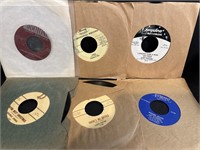 Six vintage 45rpm records