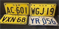 Four vintage Australia Motorcylcle plates