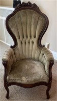 Antique victorian Chair with Green green