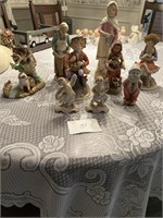 9 Porcelain Figures