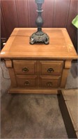 Wooden 2 drawer end table